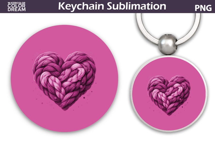Valentine Heart Round Keychain | Valentine Key Ring