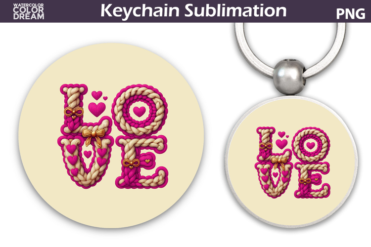 Love Round Keychain | Valentine Key Ring