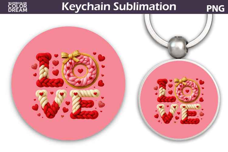 Love Round Keychain | Valentine Key Ring