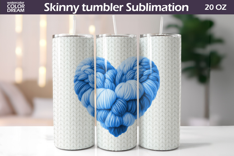 Knitted Heart Tumbler Wrap | Mothers Day Tumbler Sublimation