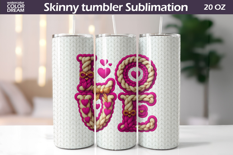 Love Lettering Tumbler Wrap | Valentine Tumbler Sublimation