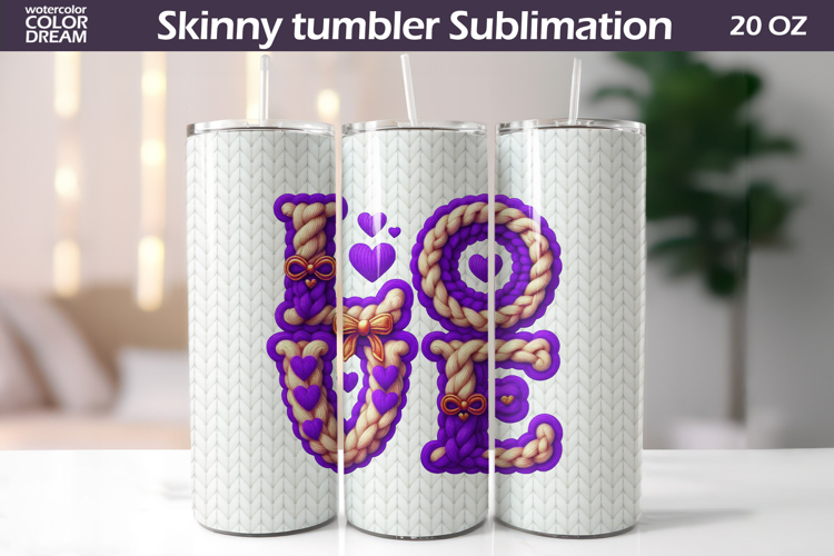 Love Lettering Tumbler Wrap | Valentine Tumbler Sublimation