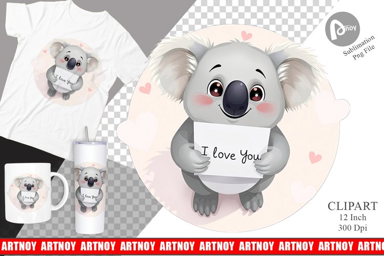 Valentine Koala Cartoon Clipart