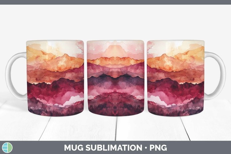 Valentine Landscape Mug Wrap Sublimation Coffee Cup Designs