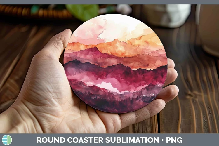 Valentine Landscape Round Coaster Sublimation Coaster Design