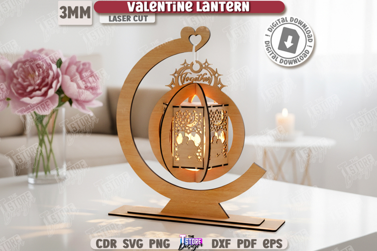 Valentine’s Day Lantern Laser Cut|Hanging Candle Holder SVG