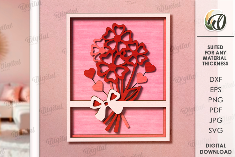 Valentines Day Layered Wall Decor Laser Cut. Wall Decor SVG