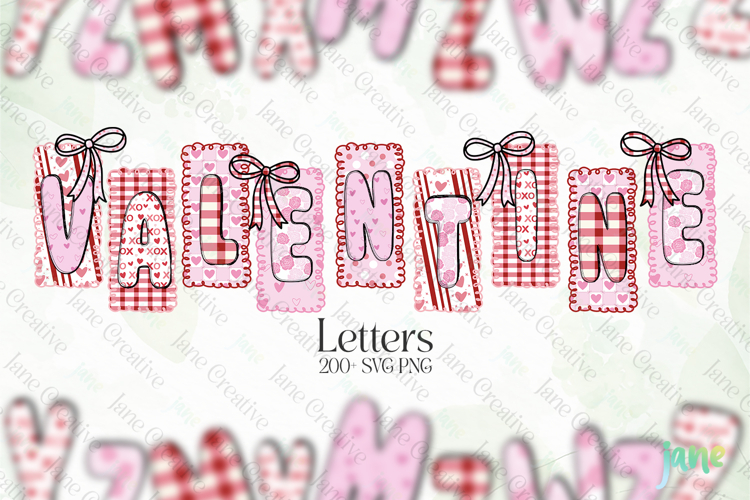 Valentine Letters SVG PNG Bundle