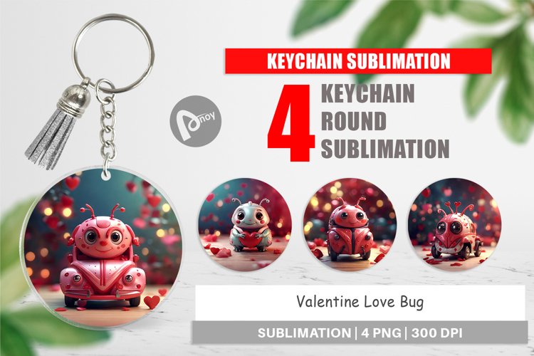 Keychain Valentine Love Bug