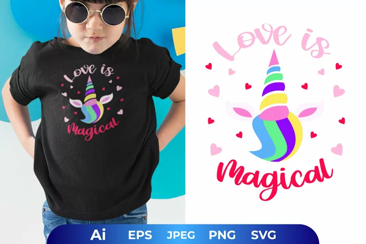 Love is Magical with Unicorn Ornament Sublimation