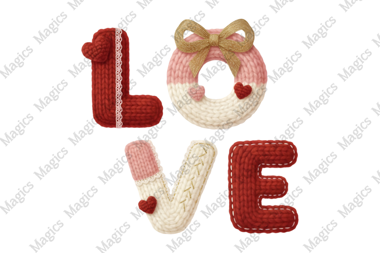 Valentine Love Knit Png