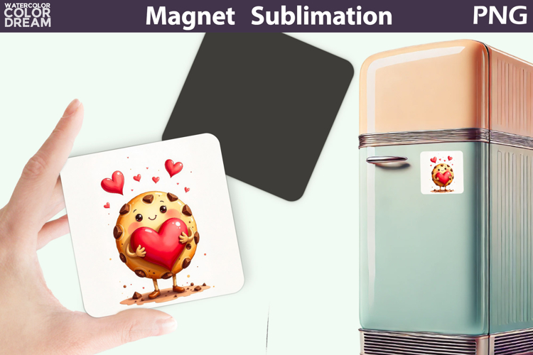 Cute Valentine Magnet | Cookie Heart Sublimation