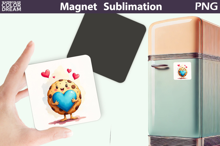 Cute Valentine Magnet | Cookie Heart Sublimation