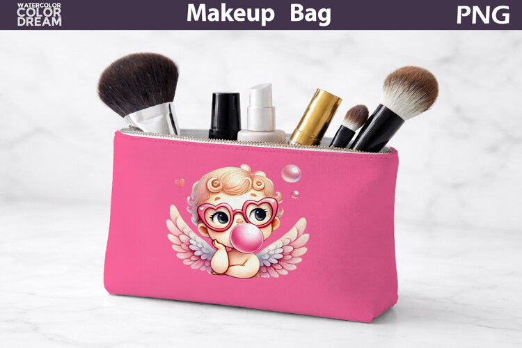 Makeup Bag Sublimation | Cupid Bubble Gum Sublimation example image 1