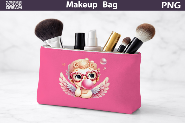 Makeup Bag Sublimation | Cupid Bubble Gum Sublimation