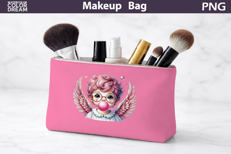 Makeup Bag Sublimation | Cupid Bubble Gum Sublimation