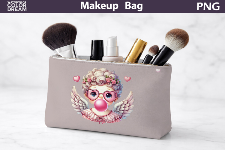 Makeup Bag Sublimation | Cupid Bubble Gum Sublimation