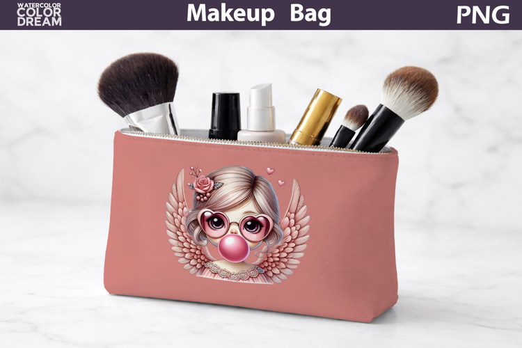 Makeup Bag Sublimation | Cupid Bubble Gum Sublimation