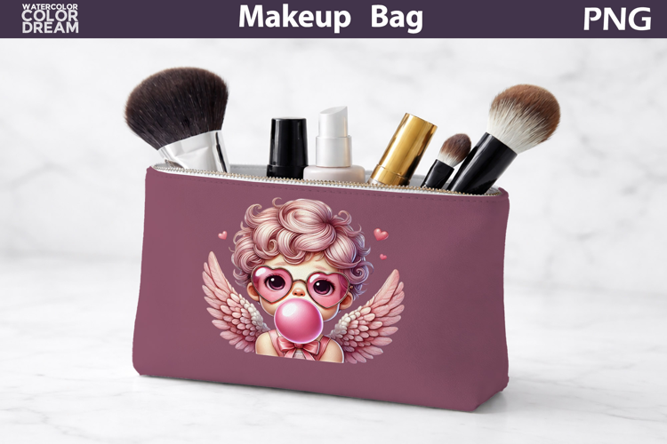 Makeup Bag Sublimation | Cupid Bubble Gum Sublimation