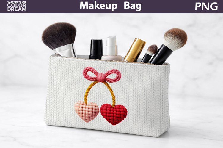 Makeup Bag Sublimation | Cherry Valentine Sublimation