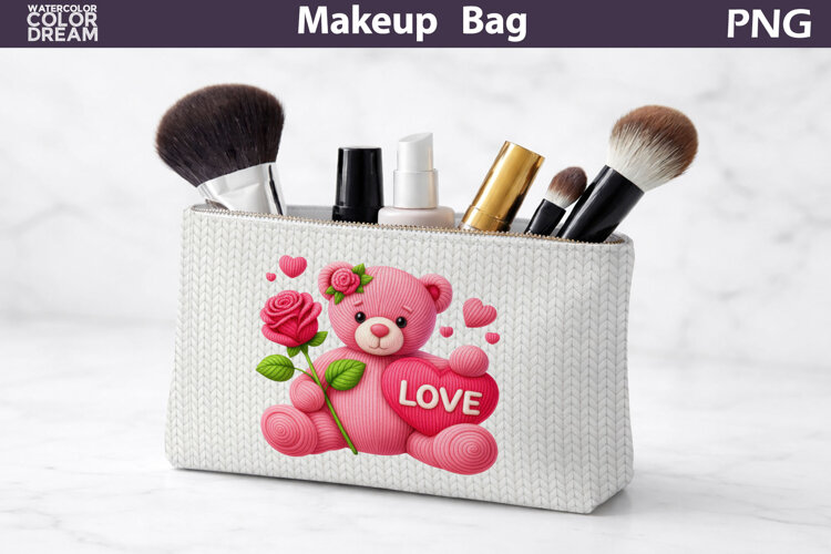 Makeup Bag Sublimation | Valentines Day Sublimation example image 1