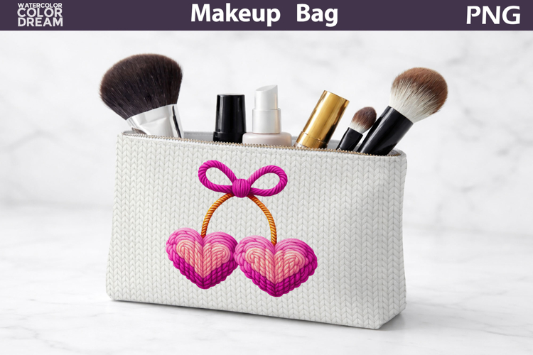 Makeup Bag Sublimation | Cherry Valentine Sublimation