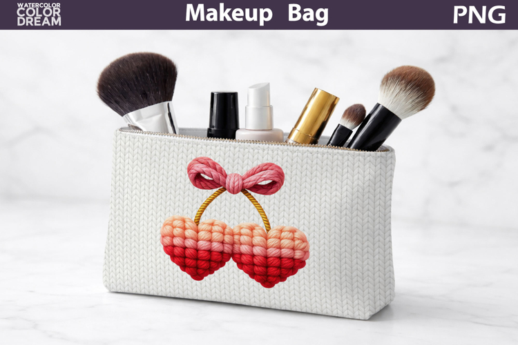 Makeup Bag Sublimation | Cherry Valentine Sublimation