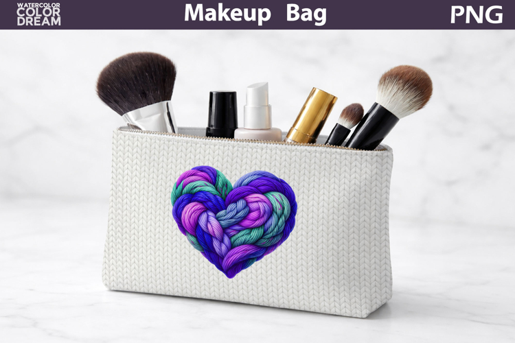 Makeup Bag Sublimation | Valentine Heart Sublimation