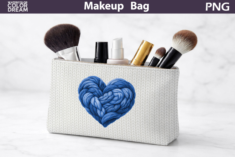 Makeup Bag Sublimation | Valentine Heart Sublimation