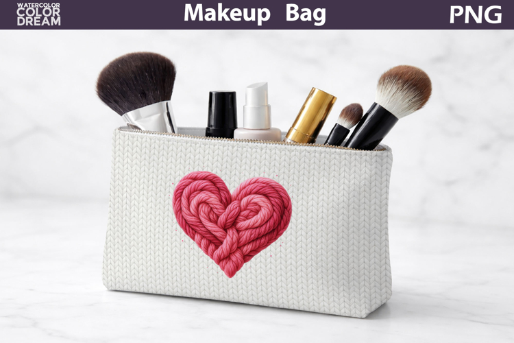 Makeup Bag Sublimation | Valentine Heart Sublimation