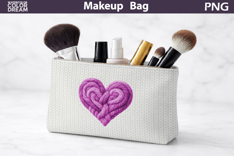 Makeup Bag Sublimation | Valentine Heart Sublimation