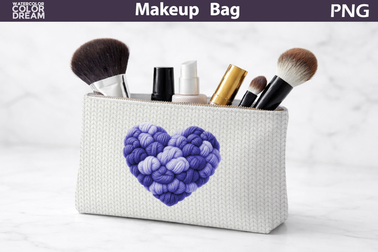 Makeup Bag Sublimation | Valentine Heart Sublimation