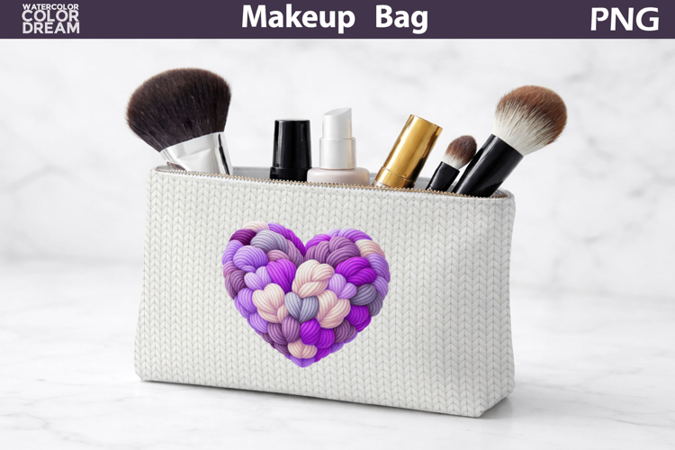 Makeup Bag Sublimation | Valentine Heart Sublimation
