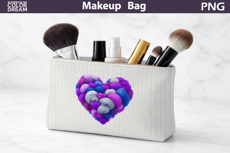 Makeup Bag Sublimation | Valentine Heart Sublimation