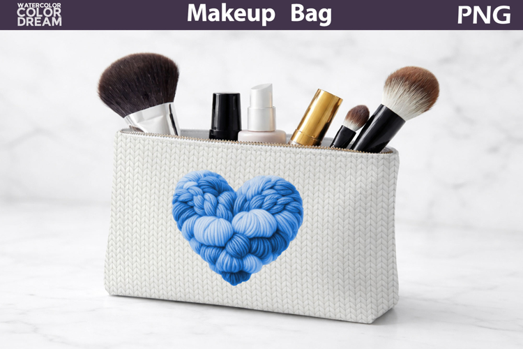 Makeup Bag Sublimation | Valentine Heart Sublimation