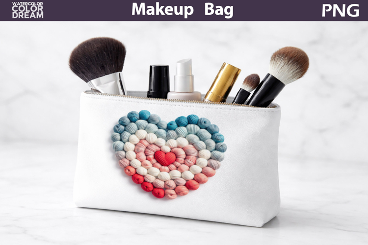 Makeup Bag Sublimation | Valentine Heart Sublimation