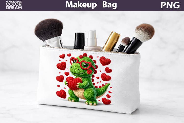 Makeup Bag Sublimation | Dinosaur Heart Sublimation