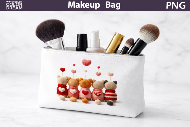Makeup Bag Sublimation | Cats Heart Sublimation