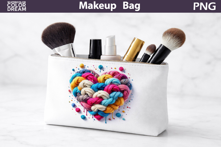 Makeup Bag Sublimation | Latch Hook Heart Sublimation