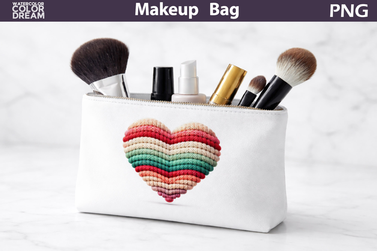 Makeup Bag Sublimation | Latch Hook Heart Sublimation