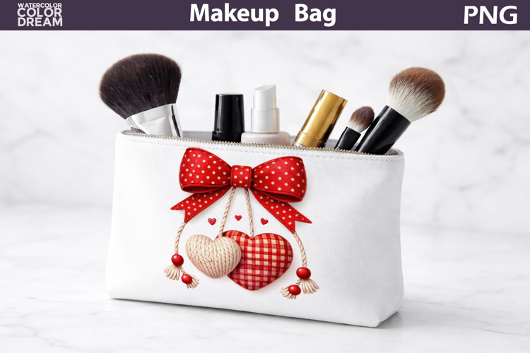 Makeup Bag Sublimation | Latch Hook Heart Sublimation