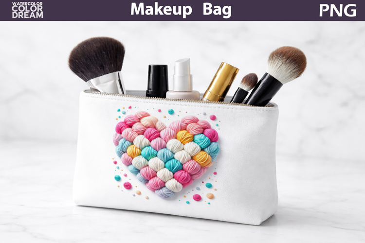 Makeup Bag Sublimation | Latch Hook Heart Sublimation