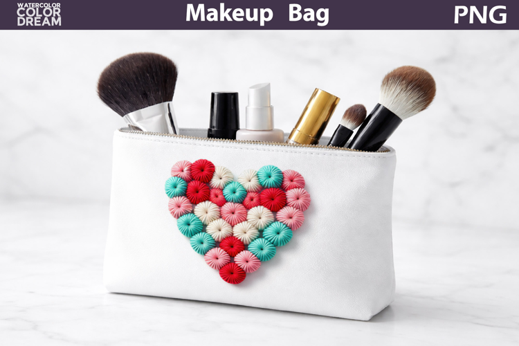 Makeup Bag Sublimation | Latch Hook Heart Sublimation
