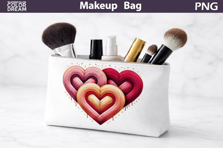 Makeup Bag Sublimation | Latch Hook Heart Sublimation
