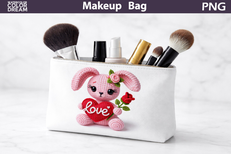 Makeup Bag Sublimation | Bunny Heart Sublimation