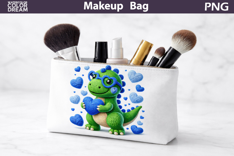 Makeup Bag Sublimation | Dinosaur Heart Sublimation