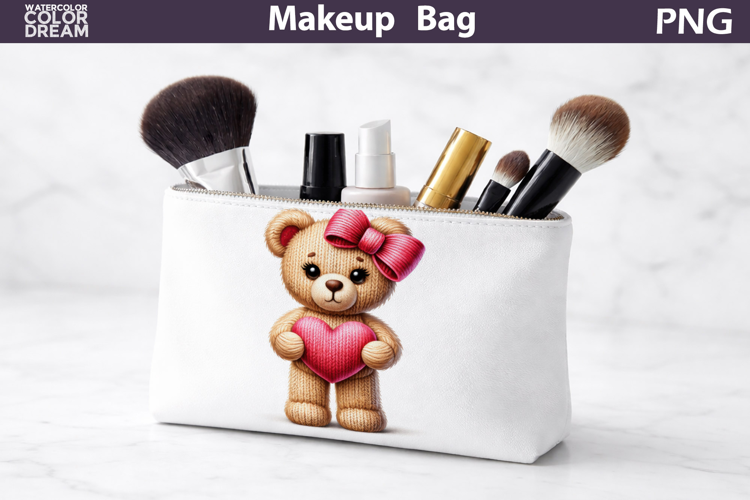 Makeup Bag Sublimation | Bear Heart Sublimation