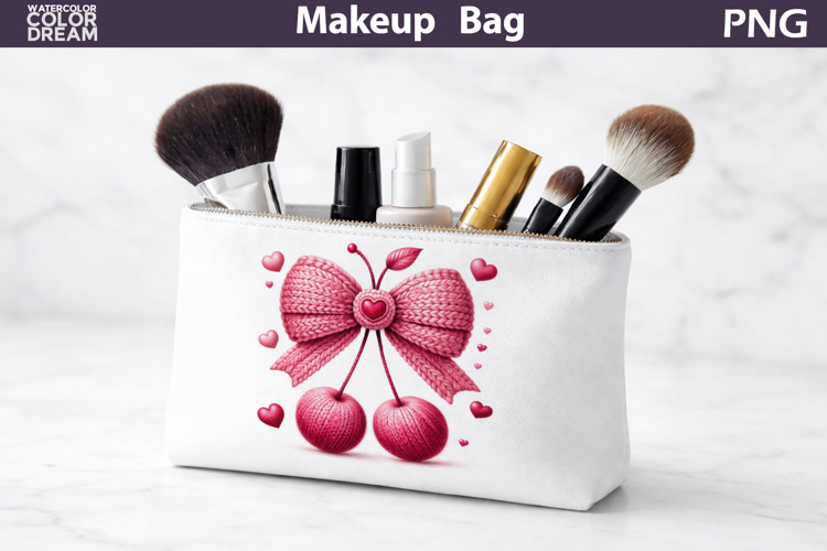 Makeup Bag Sublimation | Cherry Valentine Sublimation