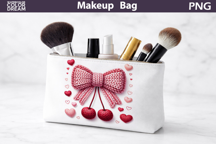 Makeup Bag Sublimation | Cherry Valentine Sublimation