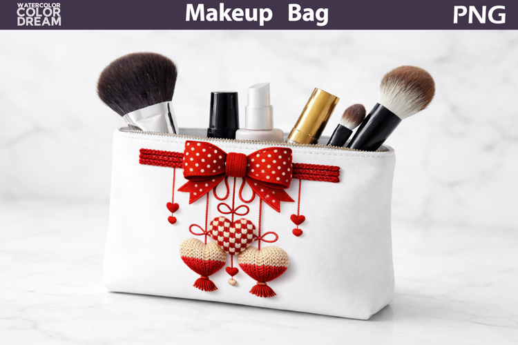 Makeup Bag Sublimation | Latch Hook Heart Sublimation